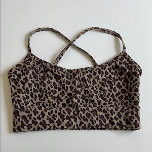 VARLEY Leopard Print Strappy Sports Bra